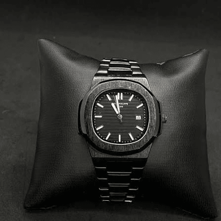 Men’s Luxury Chronograph Watch – Stainless Steel Case with Textured Silicone Strap